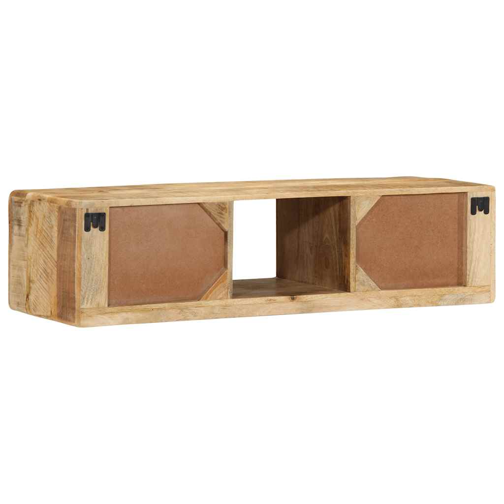 Prie sienos montuojama televizoriaus spintelė, 100x32x25 cm, masyvi mango mediena