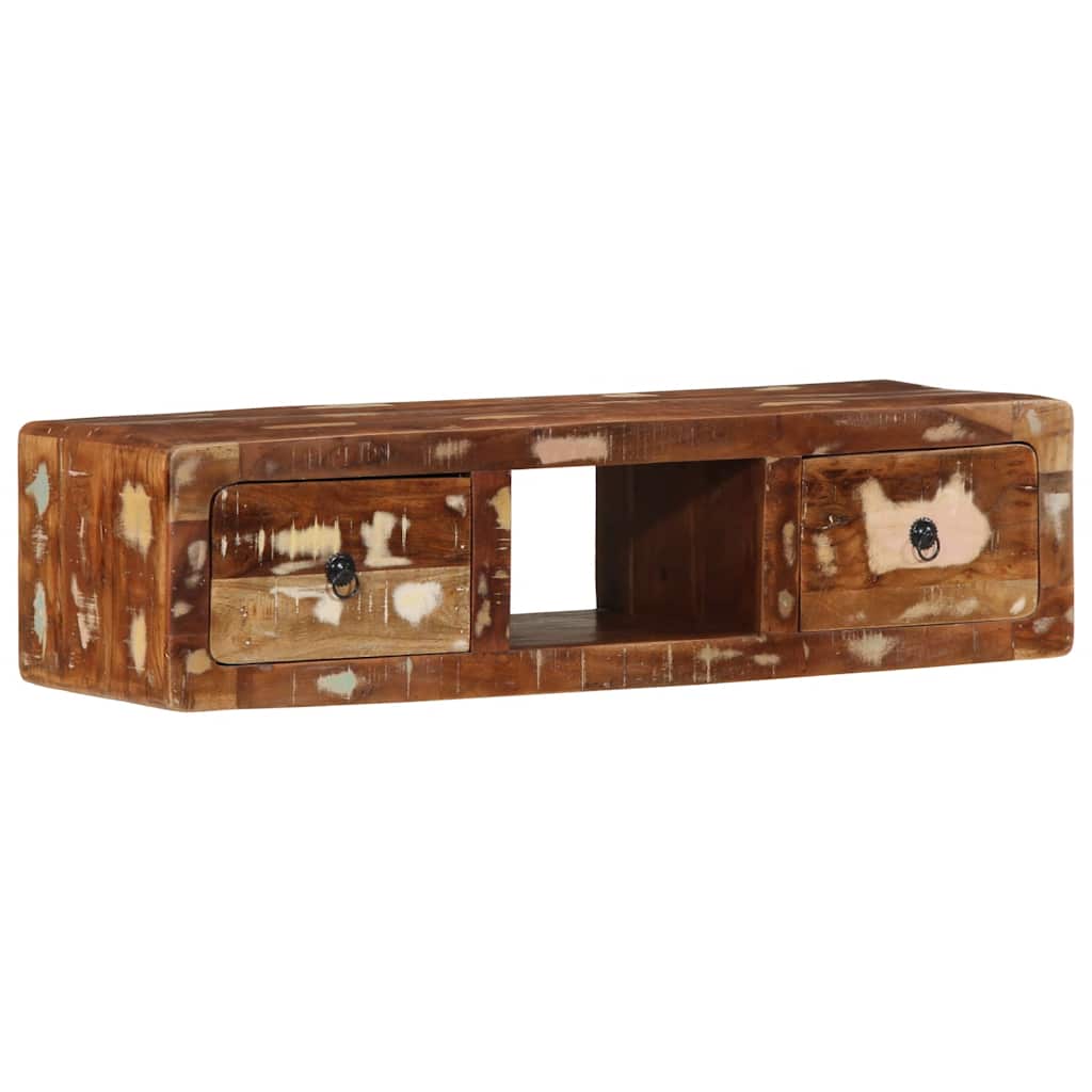 Pie sienas stiprināms TV skapītis, 100x32x25 cm, pārstrādāta koksne
