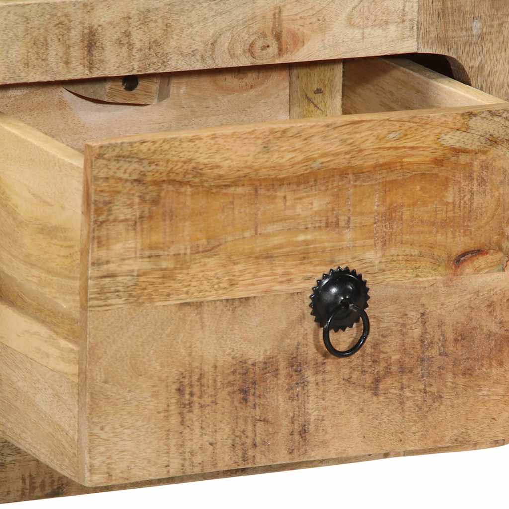 Prie sienos montuojama televizoriaus spintelė, 100x32x25 cm, masyvi mango mediena