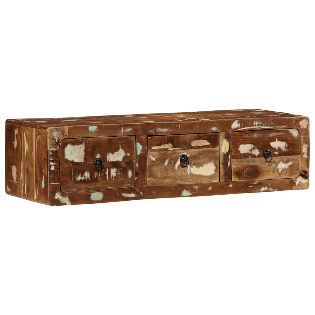 Pie sienas stiprināms TV skapītis, 100x32x25 cm, pārstrādāta koksne