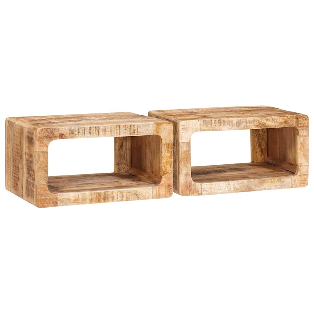 Naktinis staliukas 2 pcs Ruda Kietas mango medis