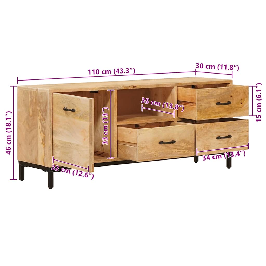 Televizora statīvi Brūns 110 x 30 x 46 cm Masīvs mango koks