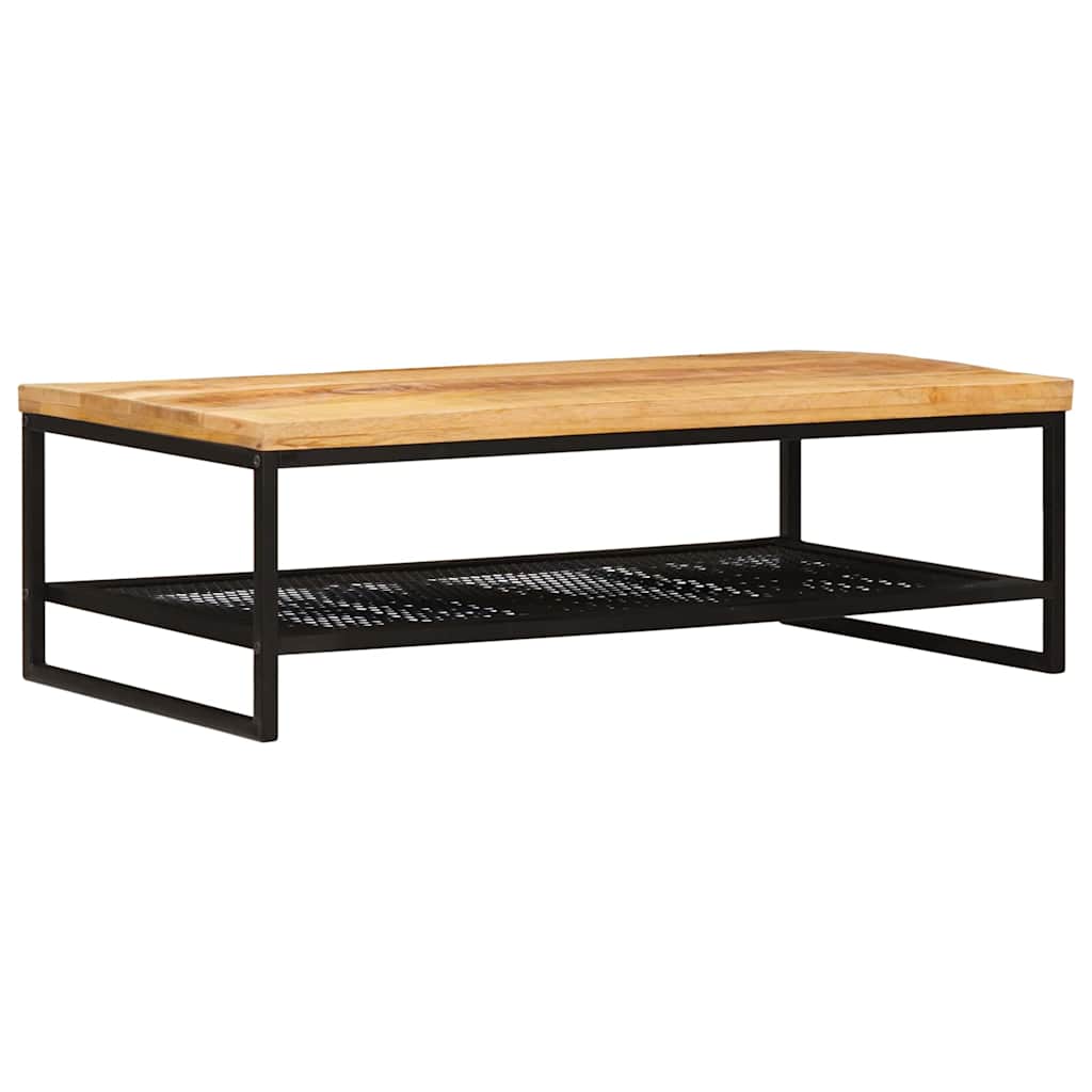Coffee table Brown and black Solid mango wood