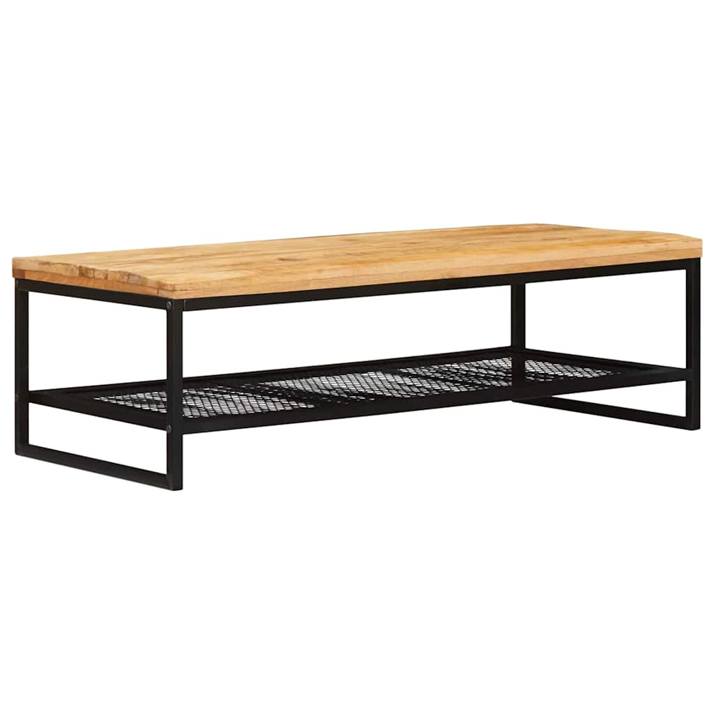 Coffee table Brown and black Solid mango wood