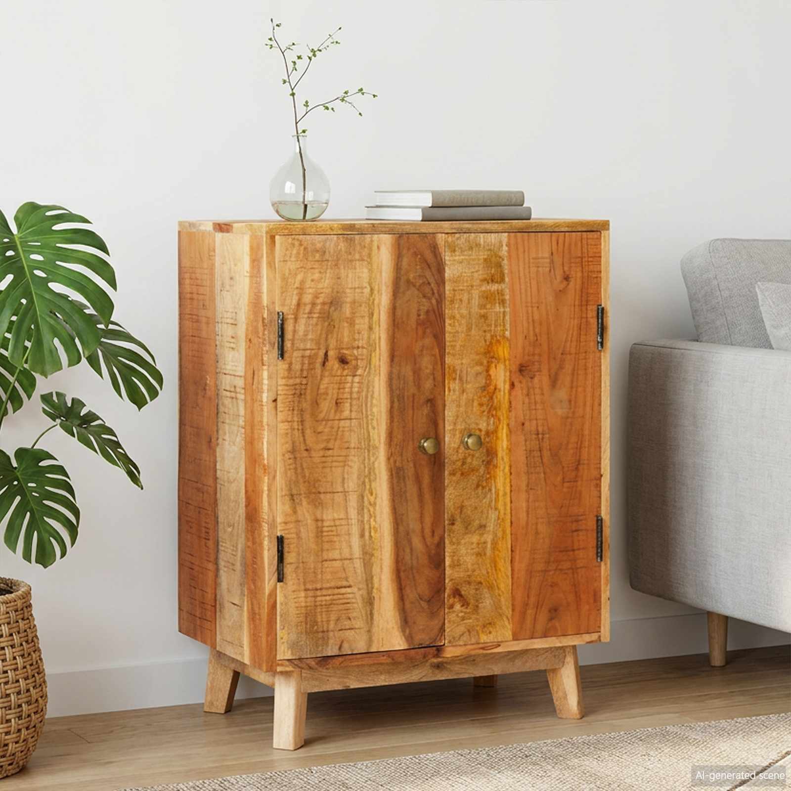 Uzglabāšanas skapis brūns 55x35x75 cm masīvs mango koks