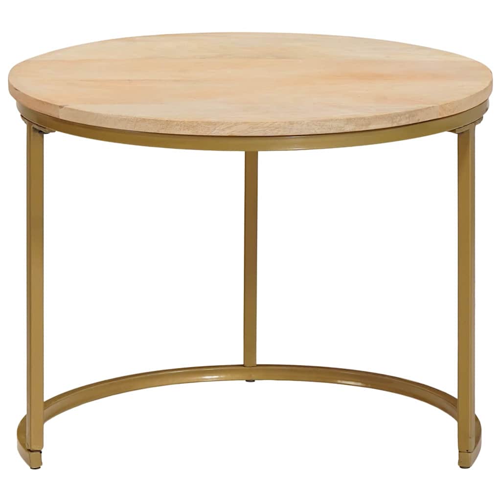 Coffee tables stackable 2 pcs Solid mango wood and steel