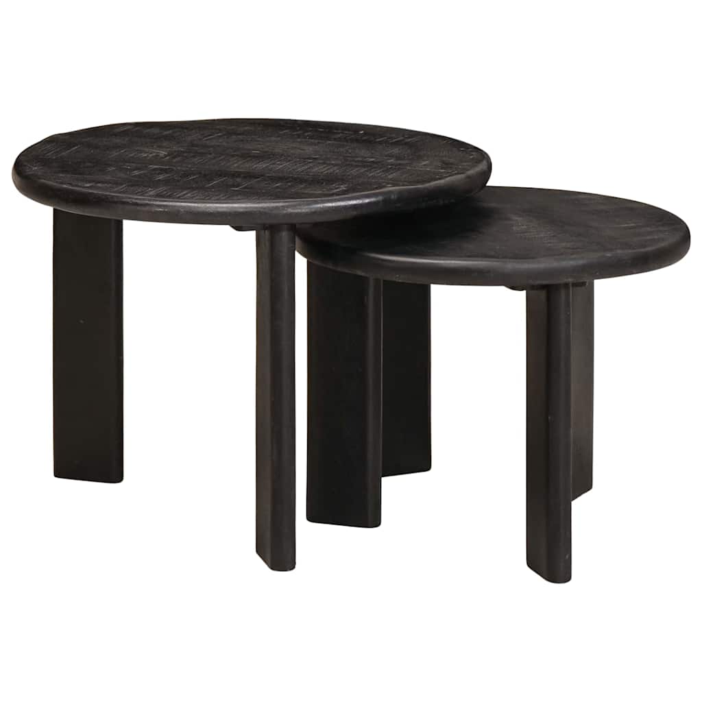 Nesting tables 2 pcs White Solid mango wood