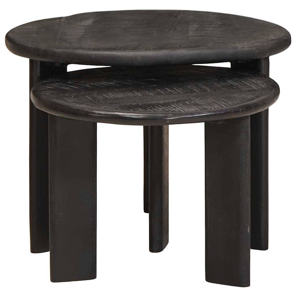 Nesting tables 2 pcs White Solid mango wood