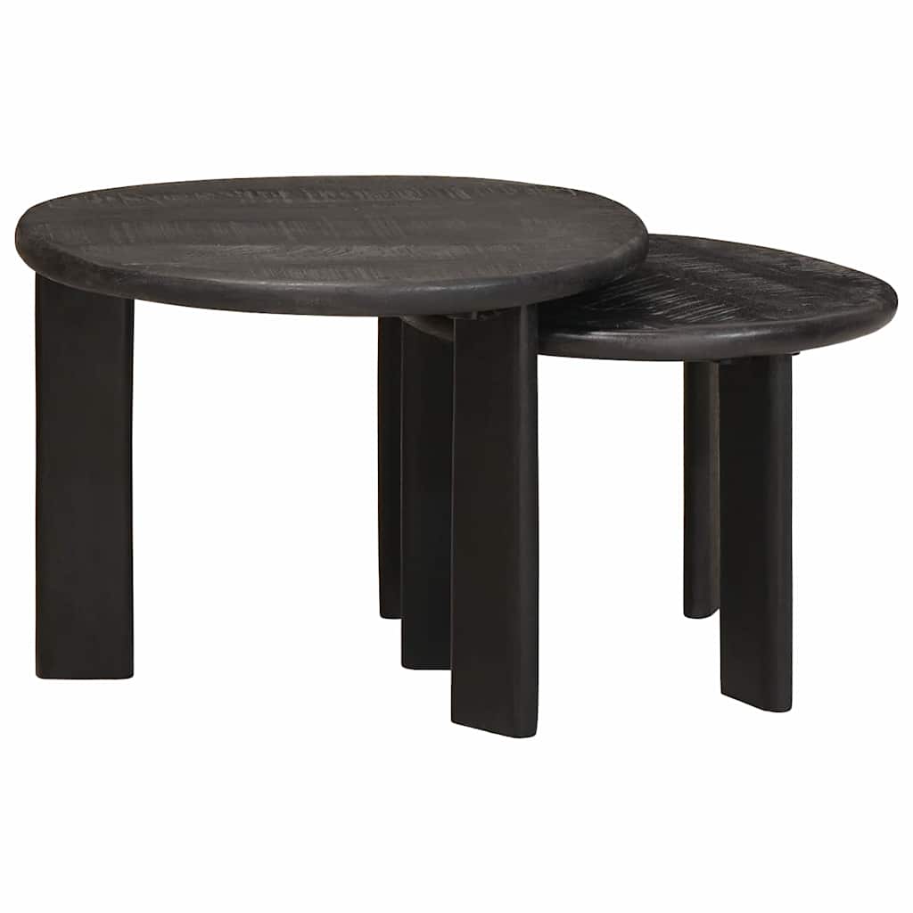 Nesting tables 2 pcs White Solid mango wood