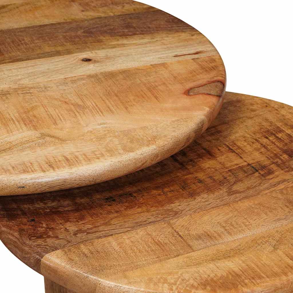 Nesting tables 3 pcs Brown Solid mango wood