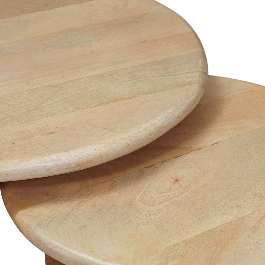 Nesting tables 3 pcs Black Solid mango wood