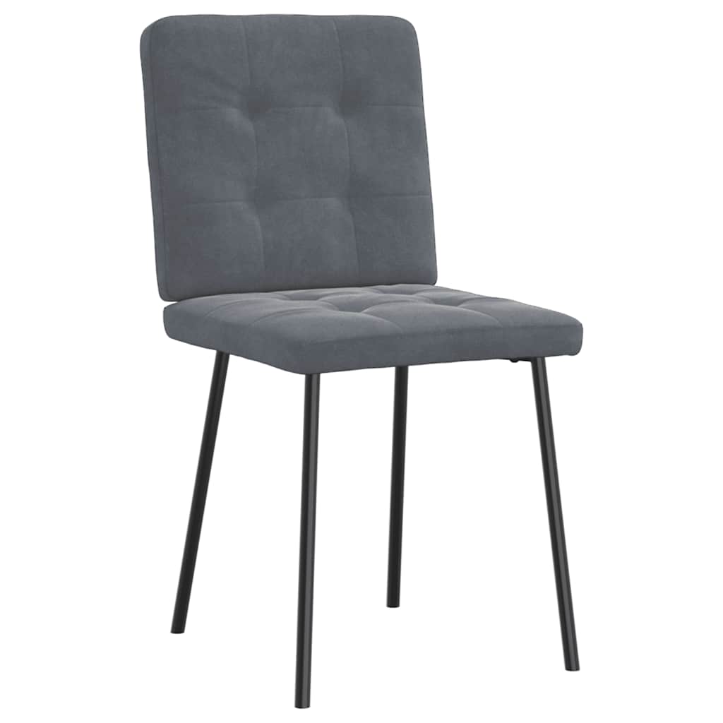 Dining chairs, 2 pcs., dark grey, velvet