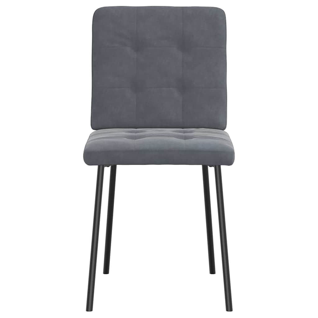 Dining chairs, 2 pcs., dark grey, velvet