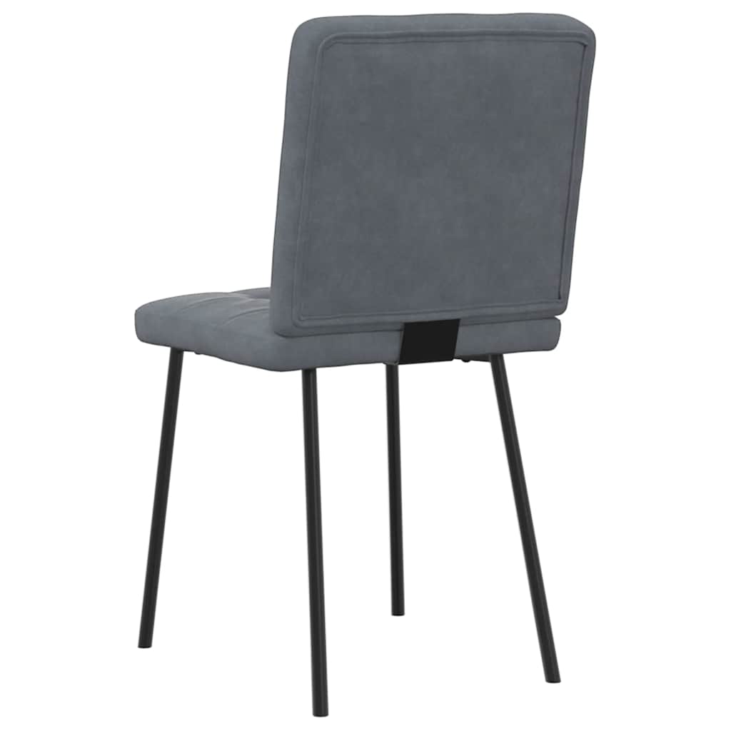Dining chairs, 2 pcs., dark grey, velvet