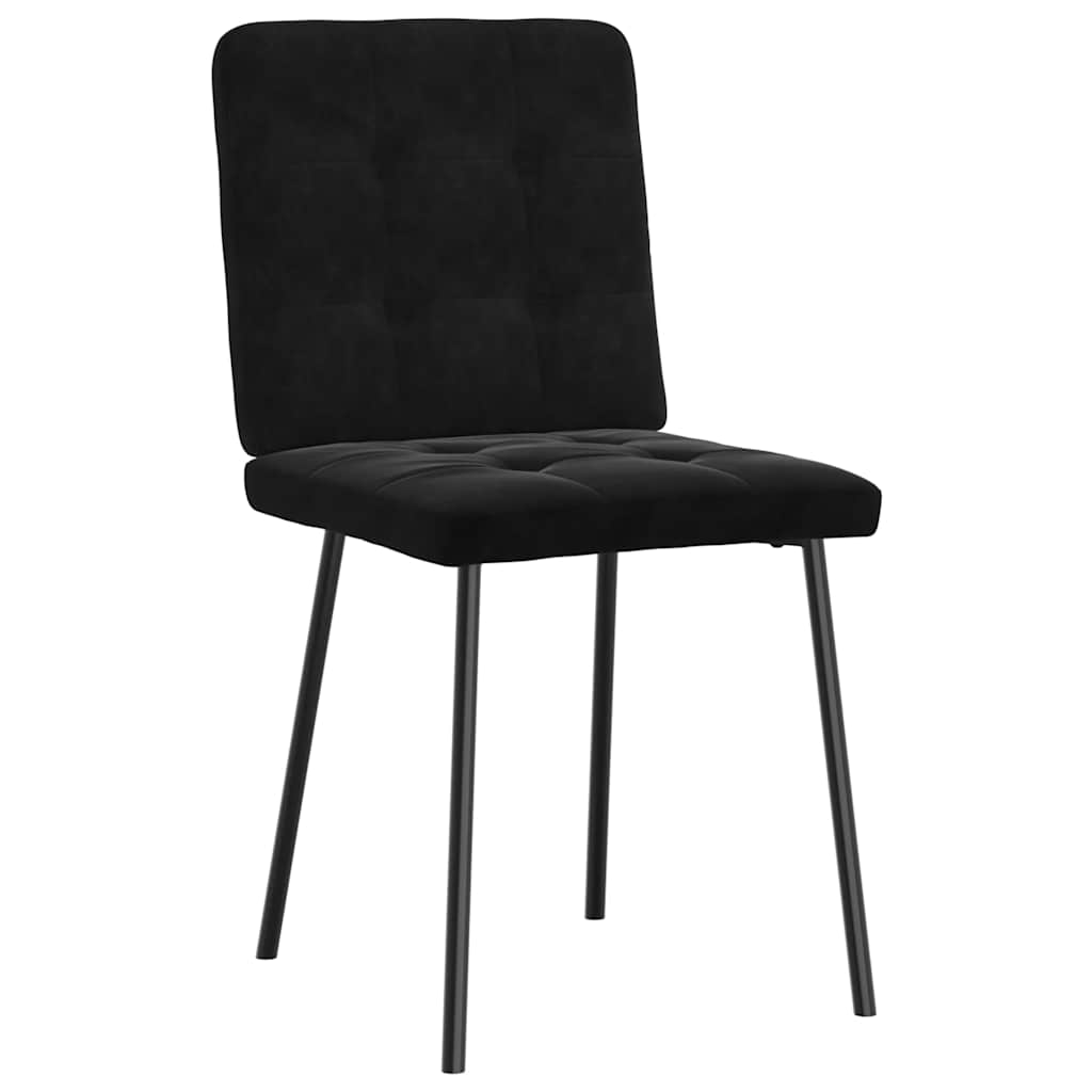 Dining chairs, 2 pcs., black, velvet
