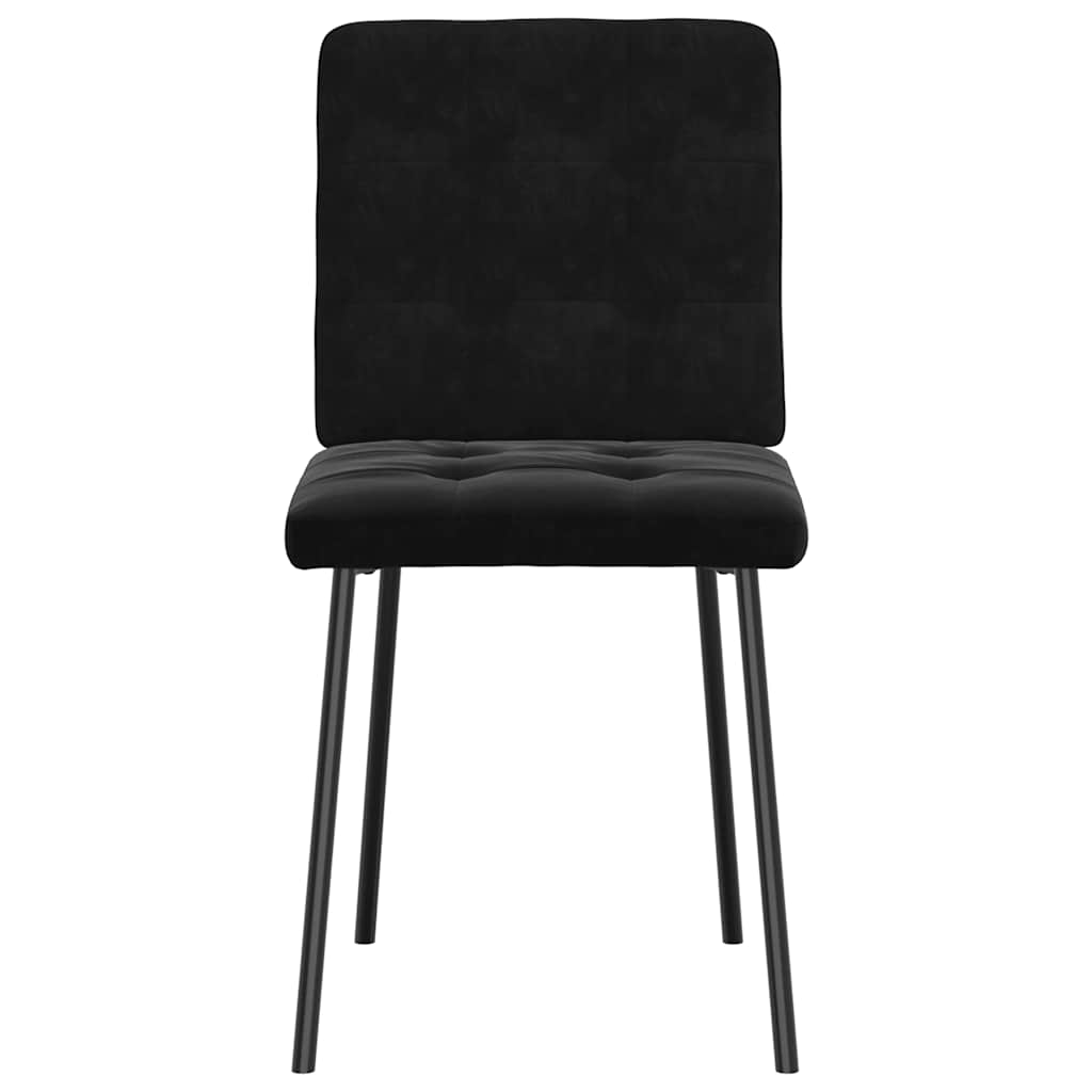 Dining chairs, 2 pcs., black, velvet