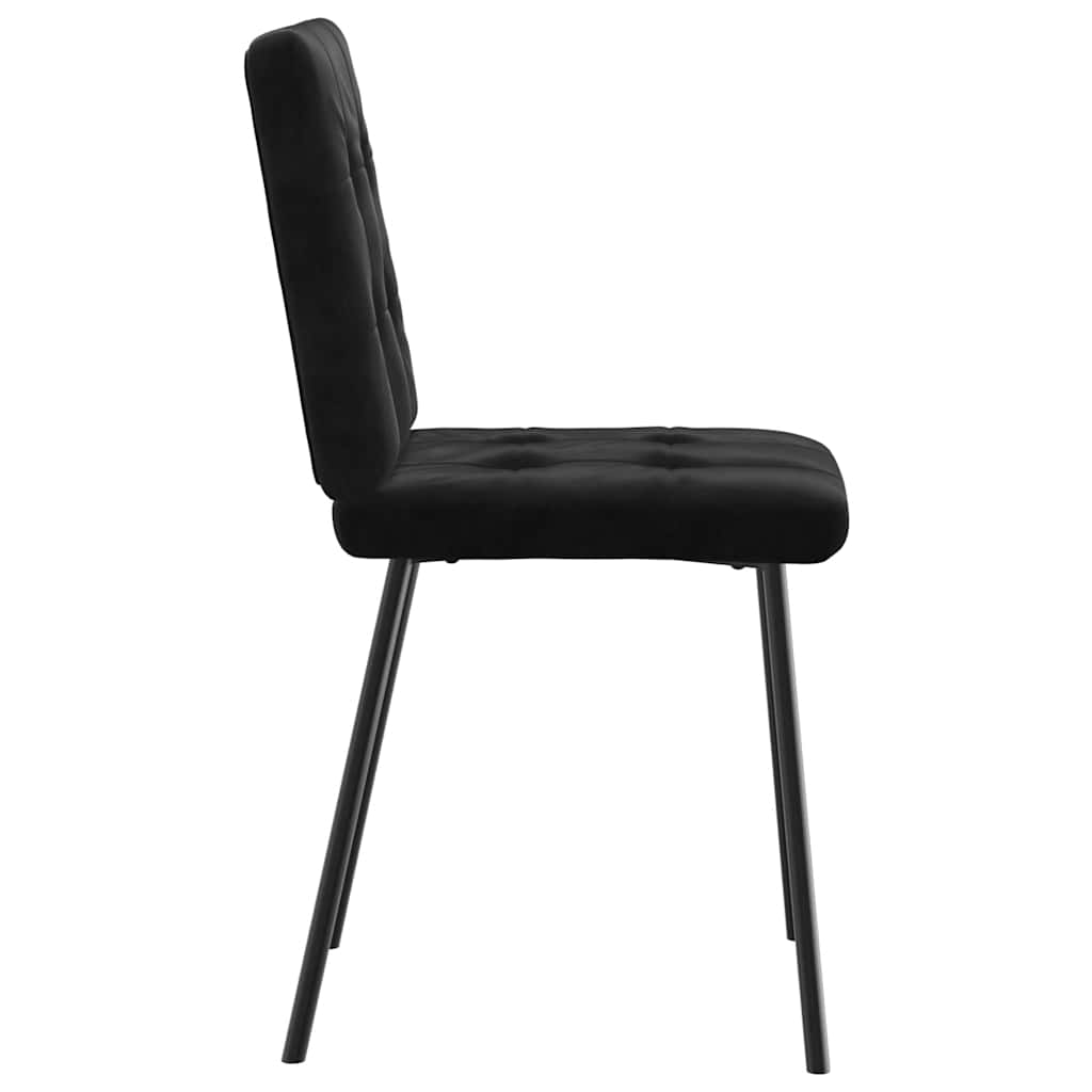Dining chairs, 2 pcs., black, velvet