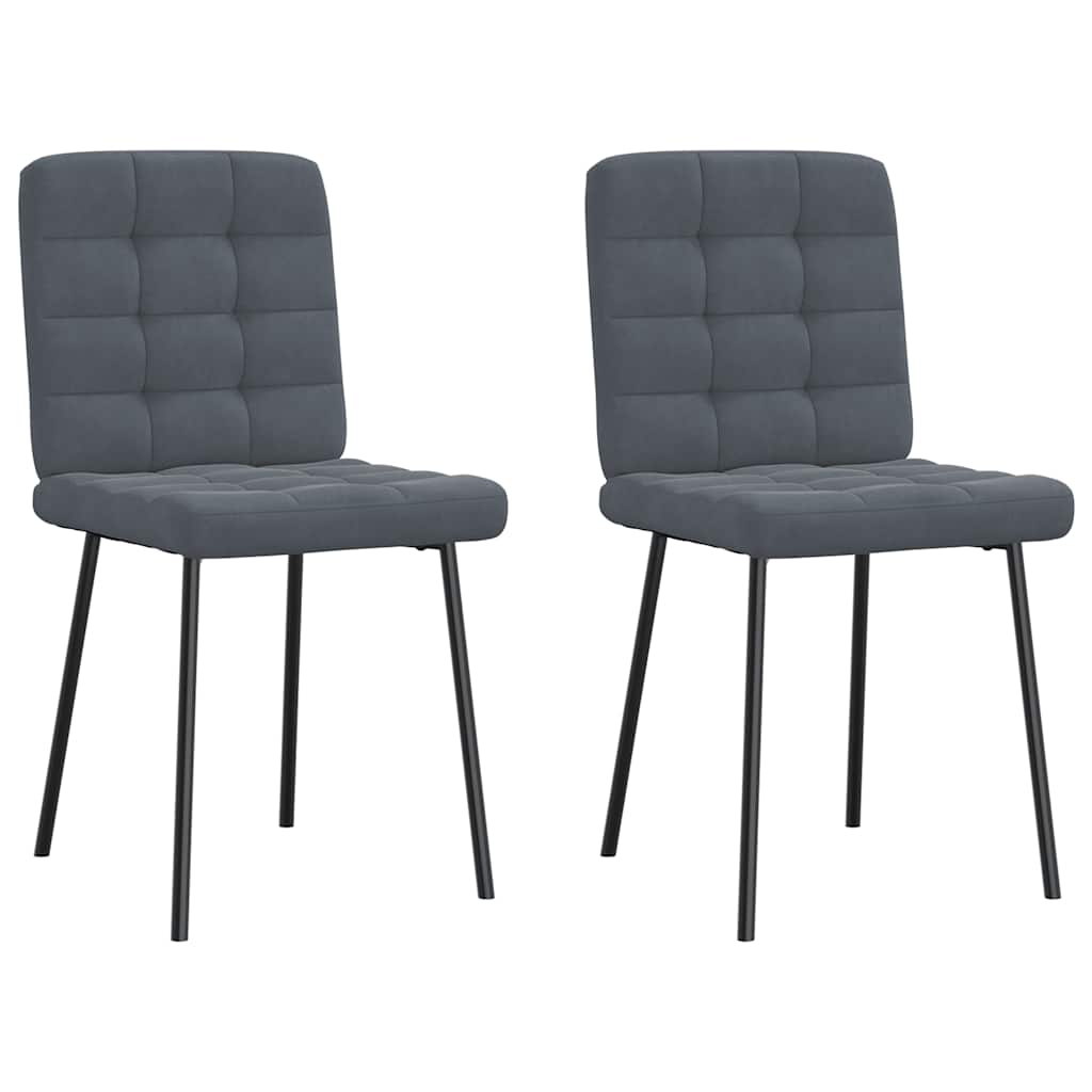 Dining chairs, 2 pcs., dark grey, velvet