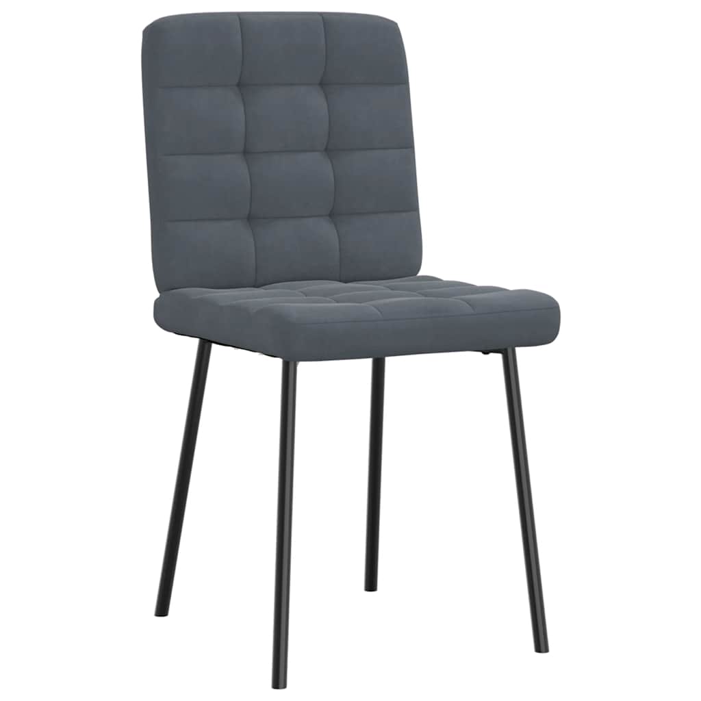 Dining chairs, 2 pcs., dark grey, velvet