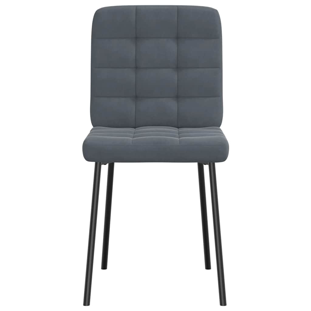 Dining chairs, 2 pcs., dark grey, velvet