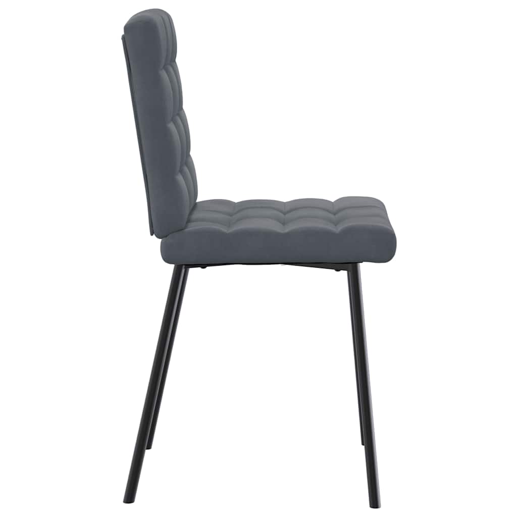 Dining chairs, 2 pcs., dark grey, velvet
