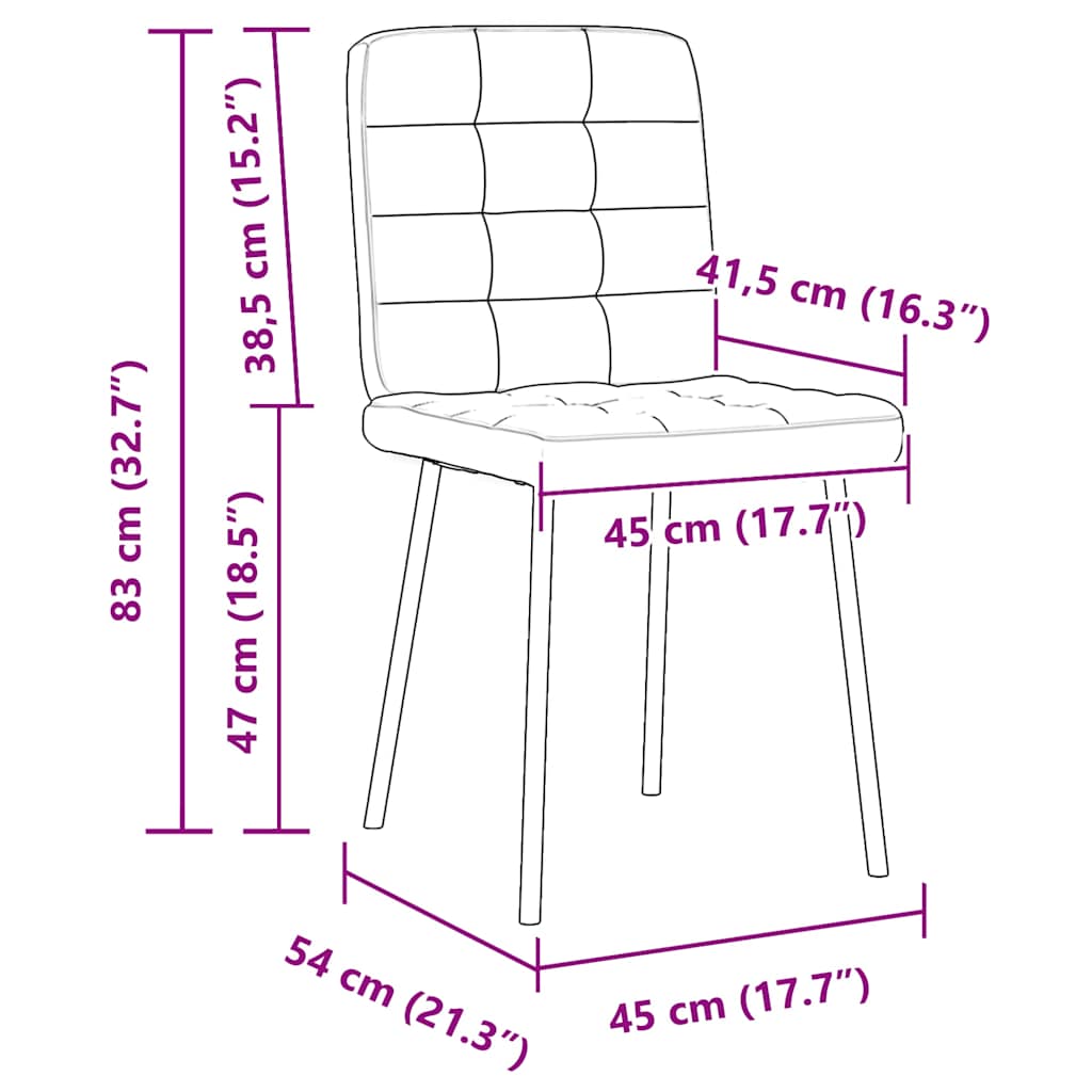 Dining chairs, 2 pcs., dark grey, velvet