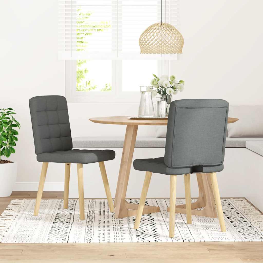 Dining chairs, 2 pcs., dark grey, fabric