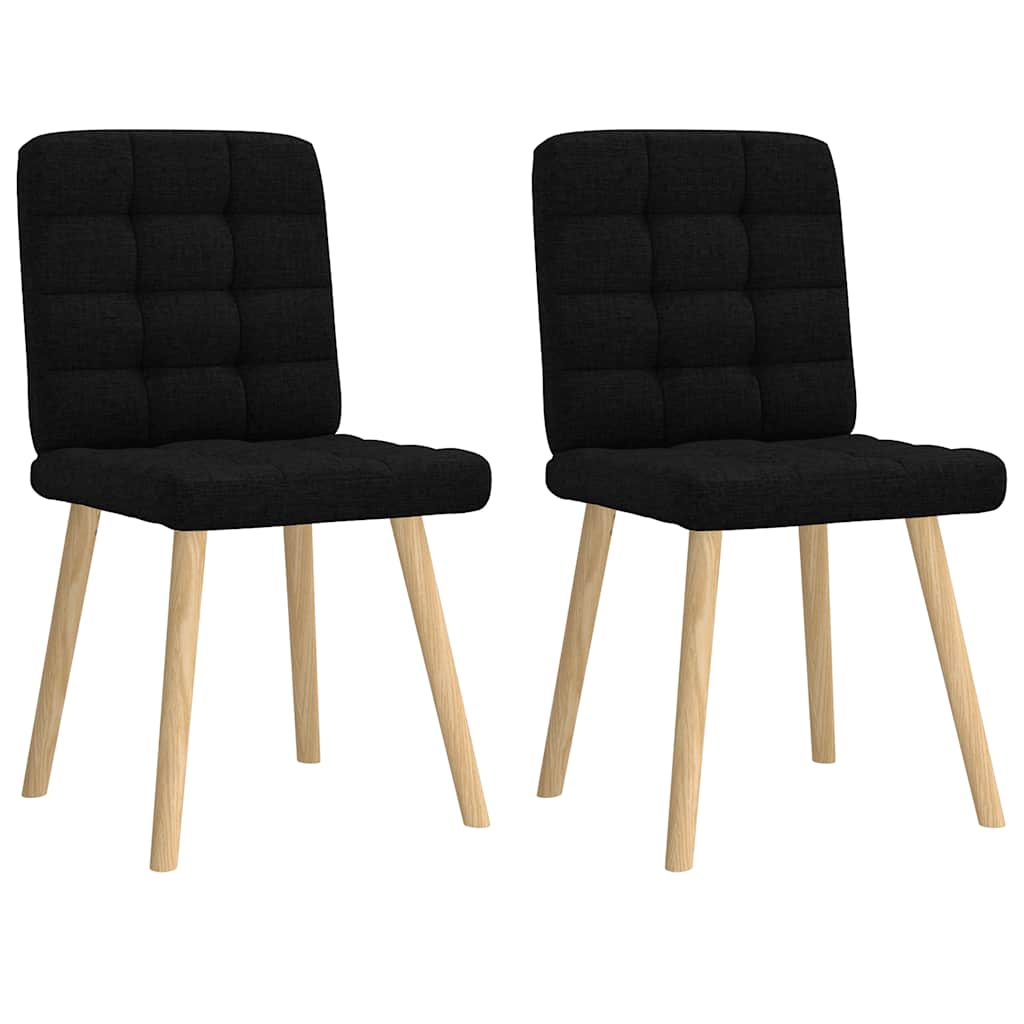 Dining chairs, 2 pcs, black, fabric