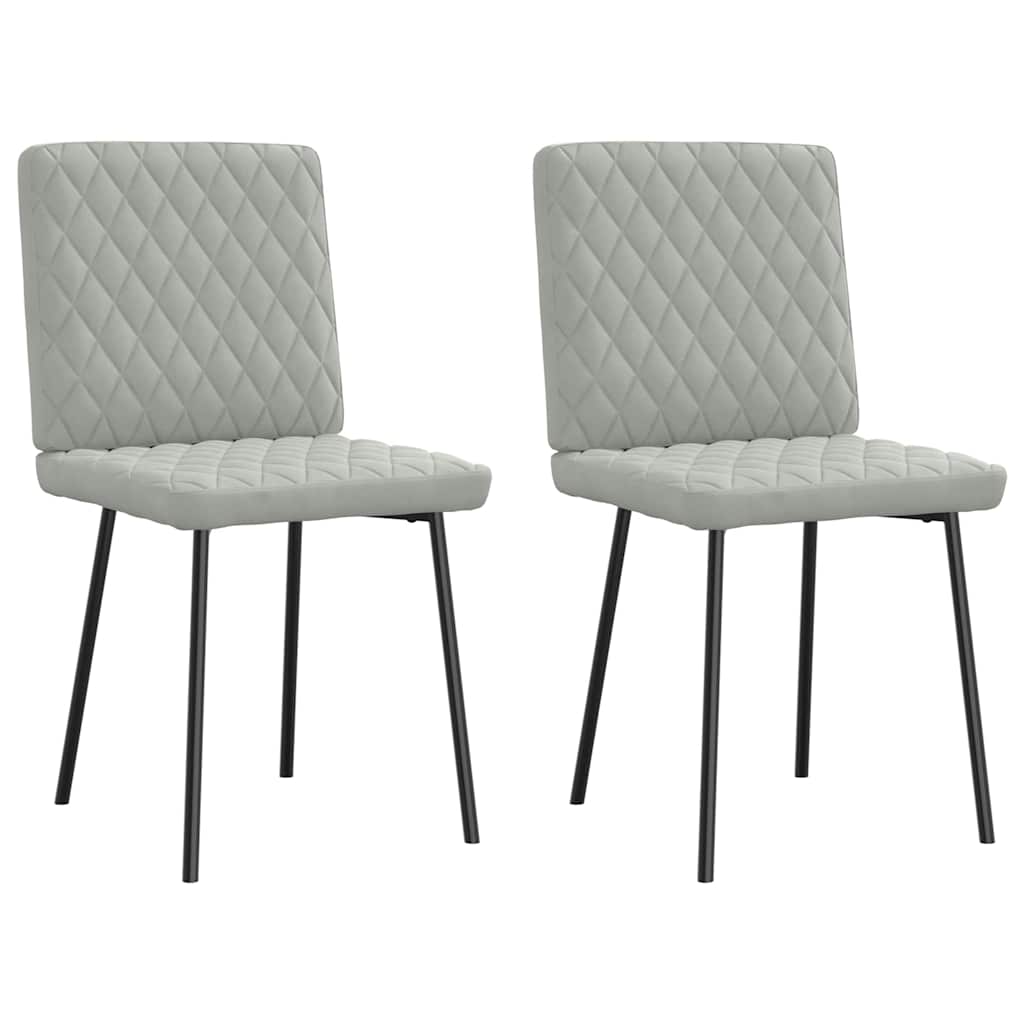 Dining chairs, 2 pcs., light gray, velvet