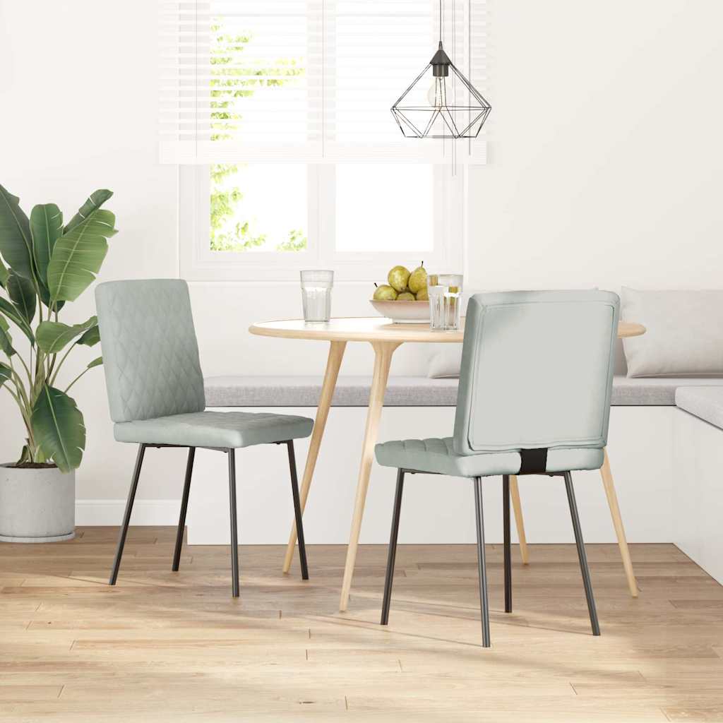 Dining chairs, 2 pcs., light gray, velvet