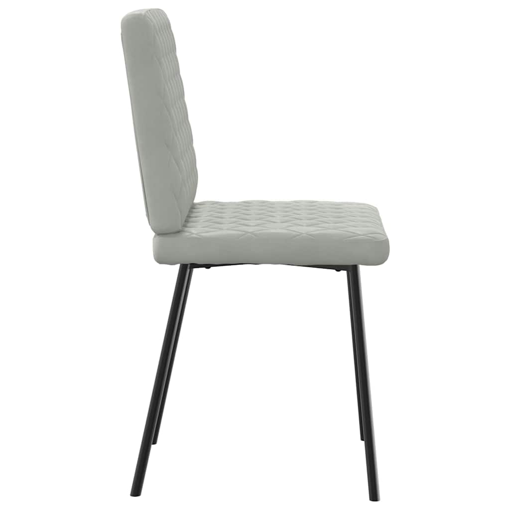 Dining chairs, 2 pcs., light gray, velvet