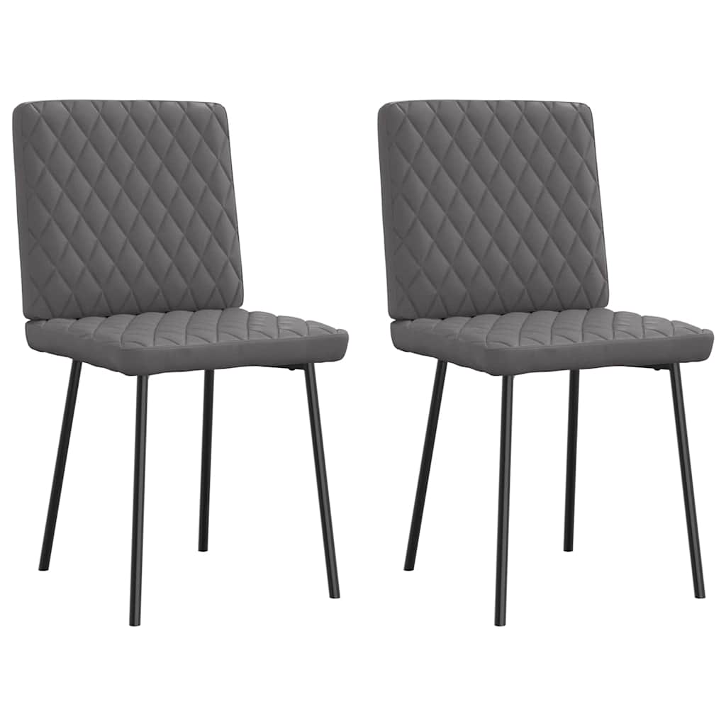 Dining chairs, 2 pcs., grey, artificial leather