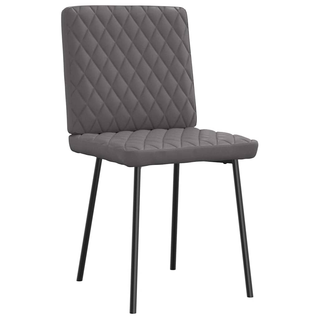 Dining chairs, 2 pcs., grey, artificial leather