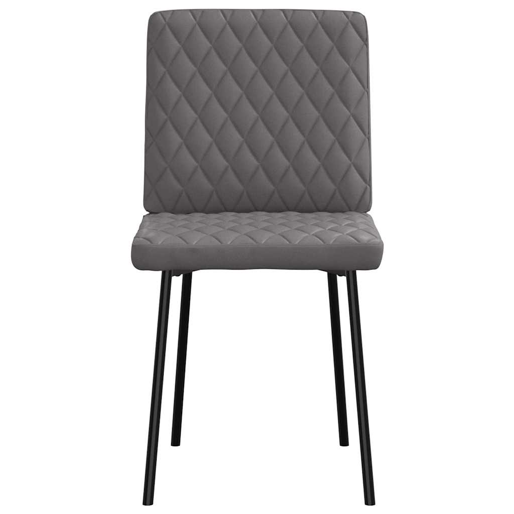 Dining chairs, 2 pcs., grey, artificial leather