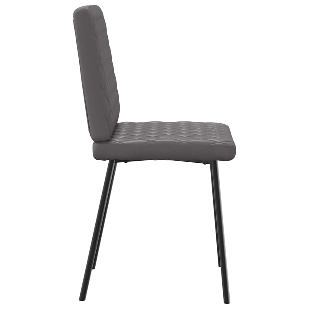 Dining chairs, 2 pcs., grey, artificial leather