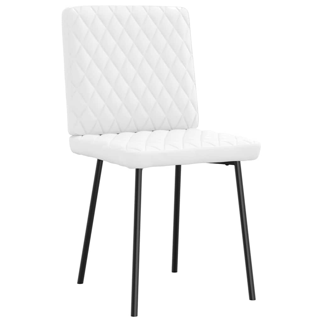 Dining chairs, 2 pcs., white, faux leather