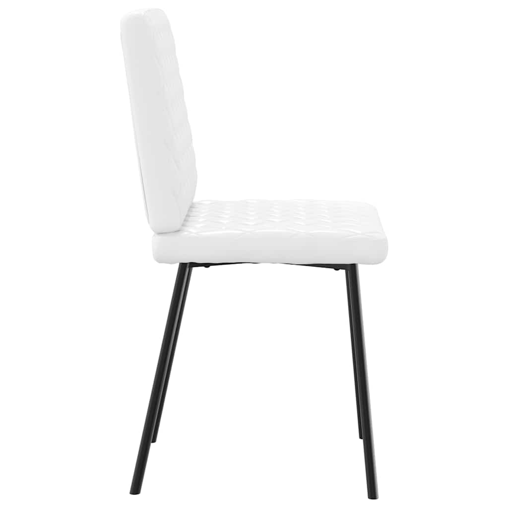 Dining chairs, 2 pcs., white, faux leather