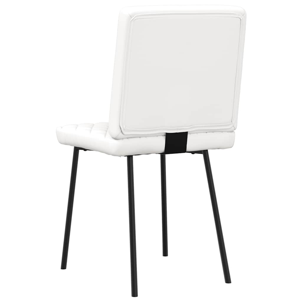 Dining chairs, 2 pcs., white, faux leather