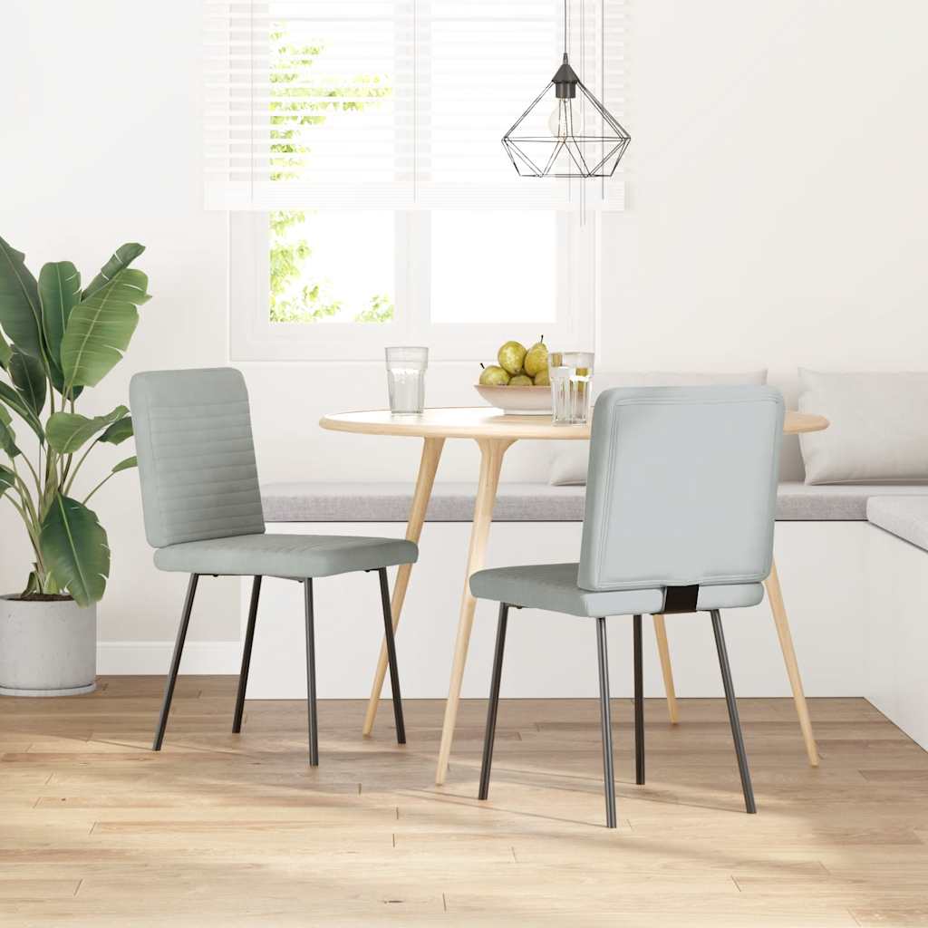 Dining chairs, 2 pcs., light gray, velvet