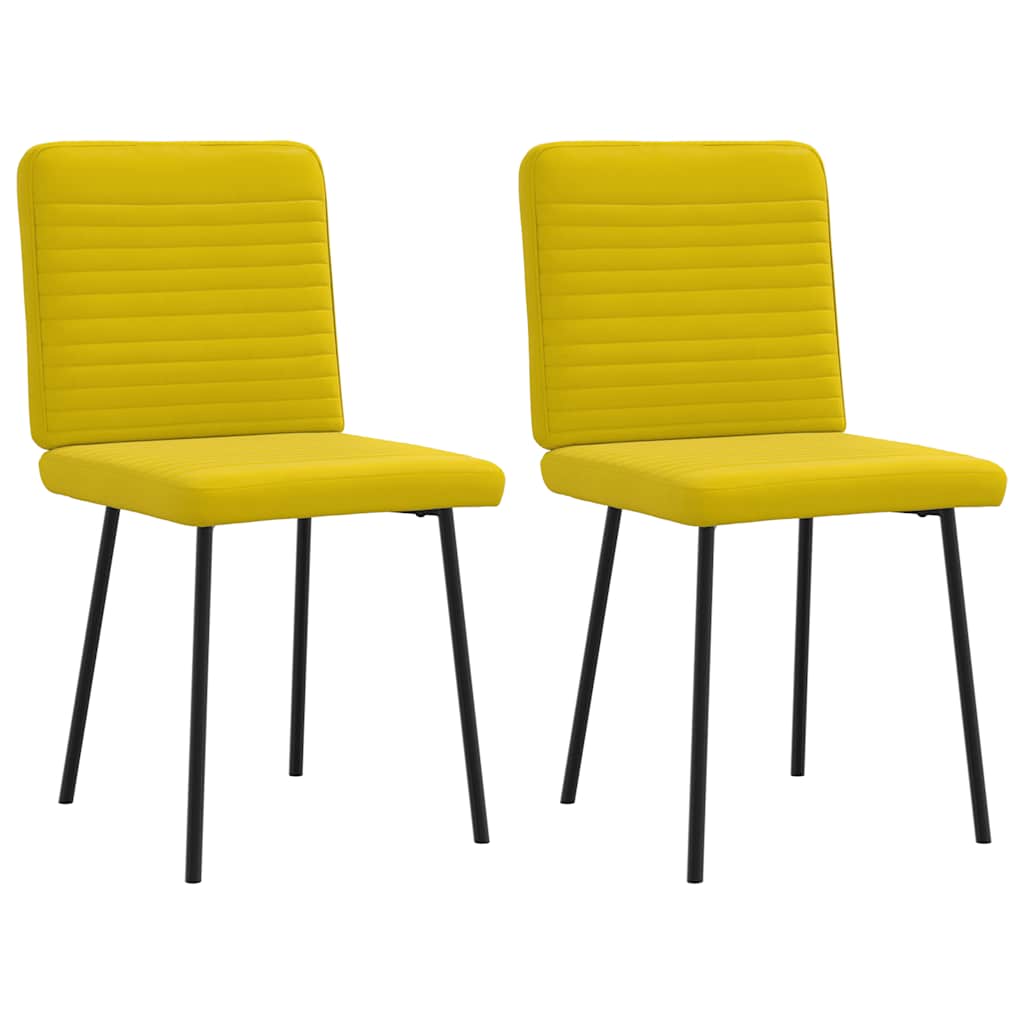 Dining chairs, 2 pcs, yellow, velvet