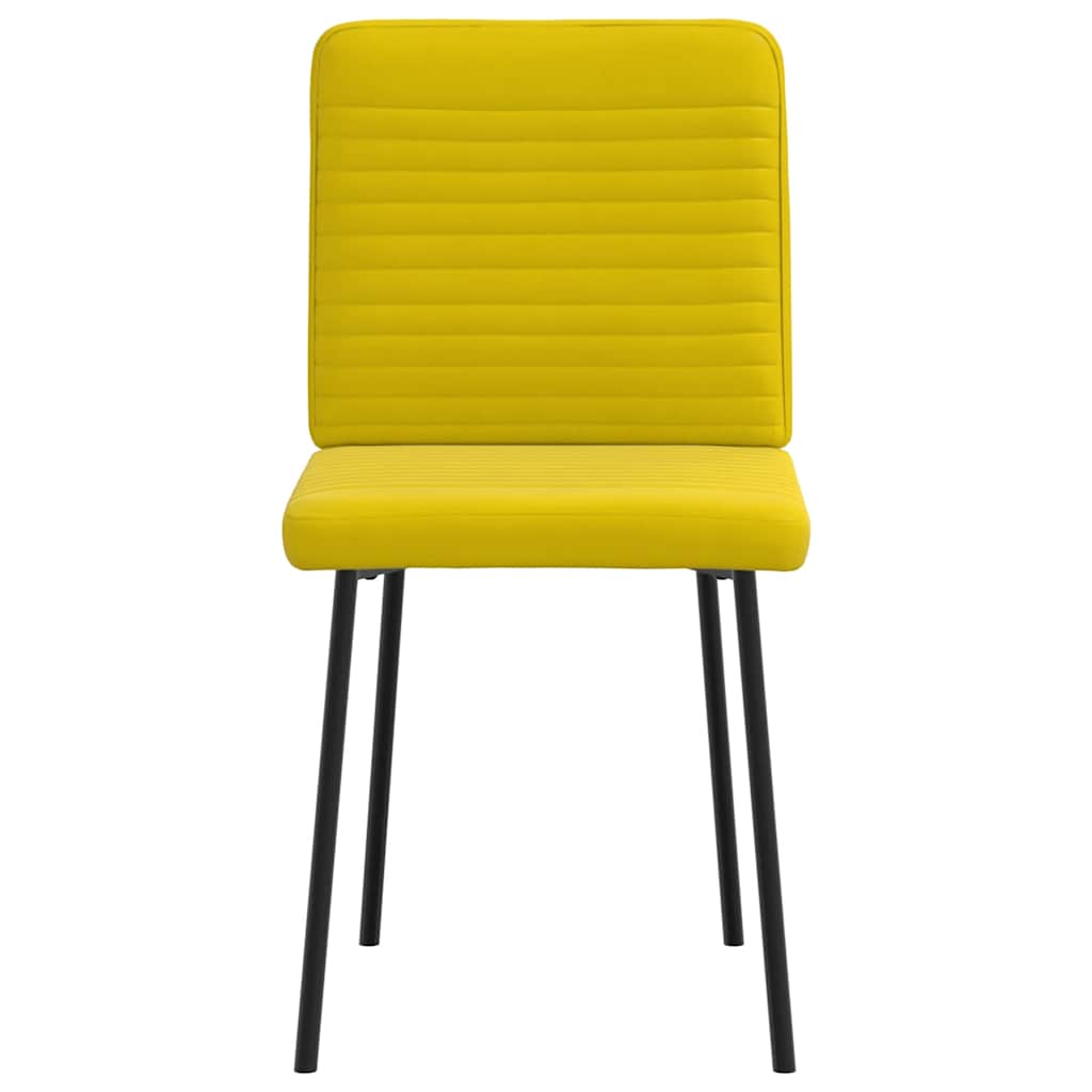Dining chairs, 2 pcs, yellow, velvet