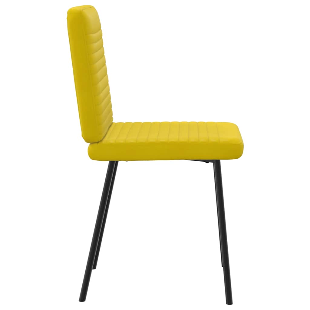 Dining chairs, 2 pcs, yellow, velvet