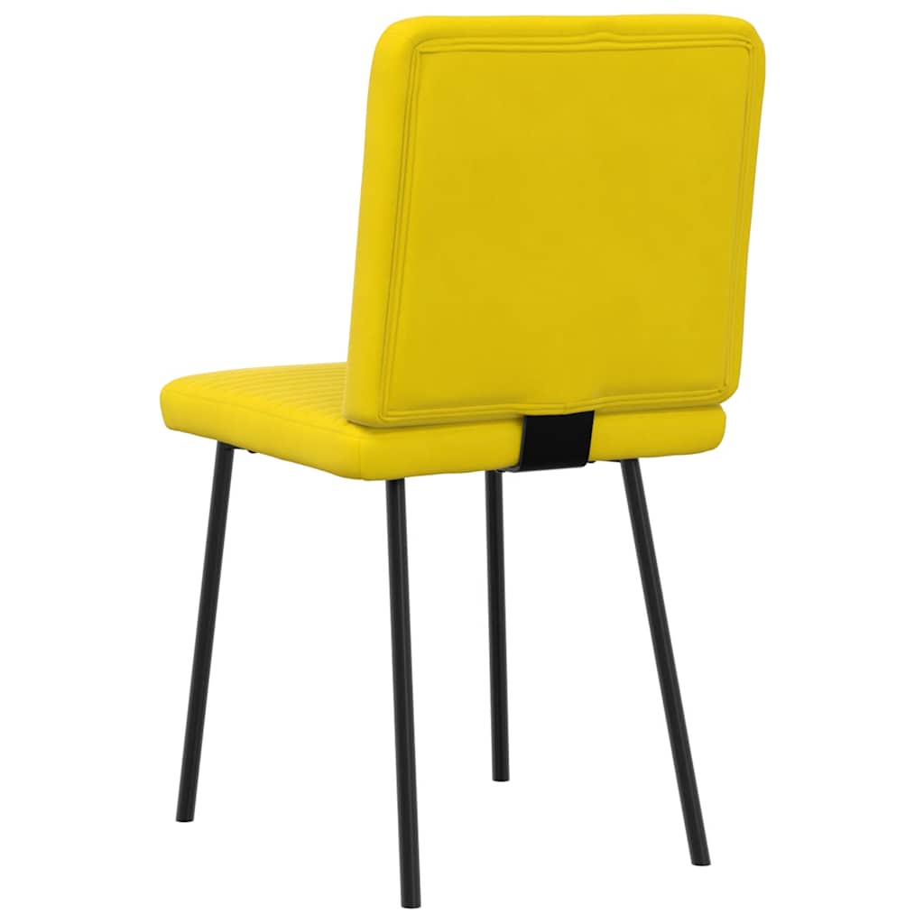 Dining chairs, 2 pcs, yellow, velvet