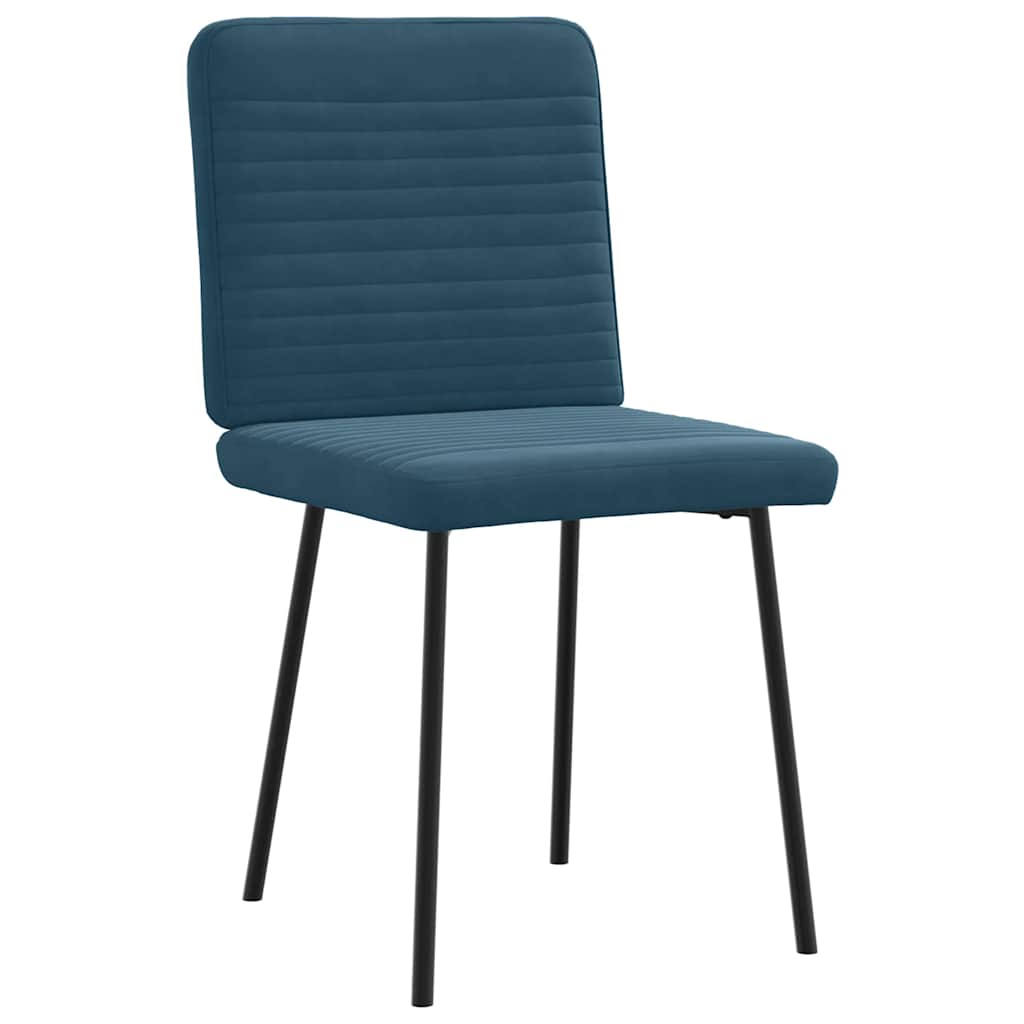Dining chairs, 2 pcs., blue, velvet