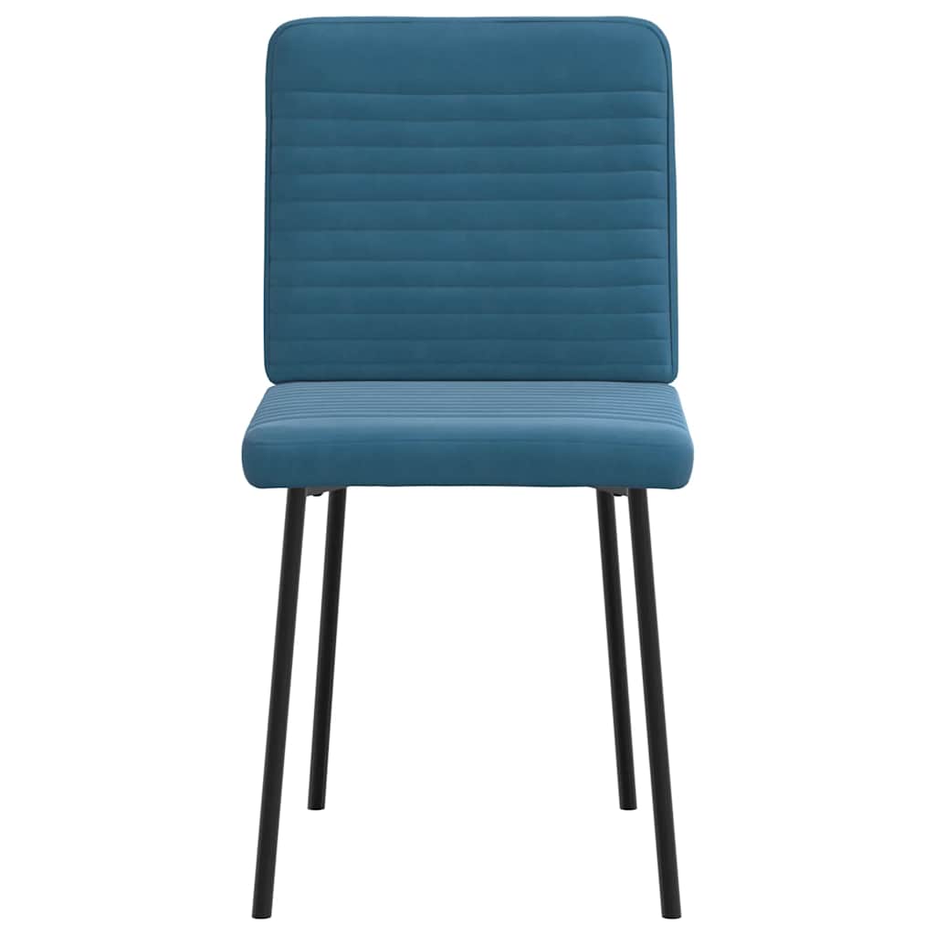 Dining chairs, 2 pcs., blue, velvet