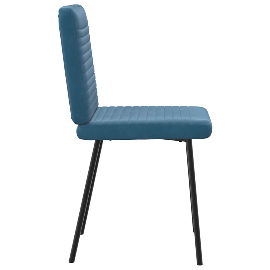 Dining chairs, 2 pcs., blue, velvet