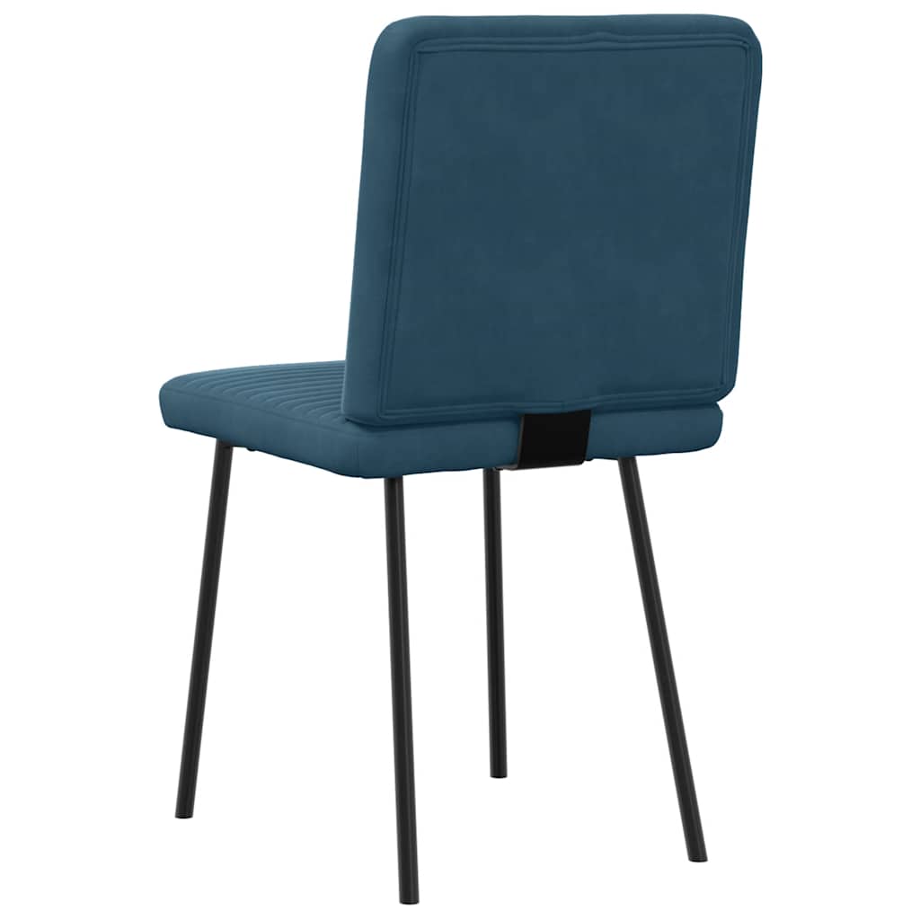 Dining chairs, 2 pcs., blue, velvet