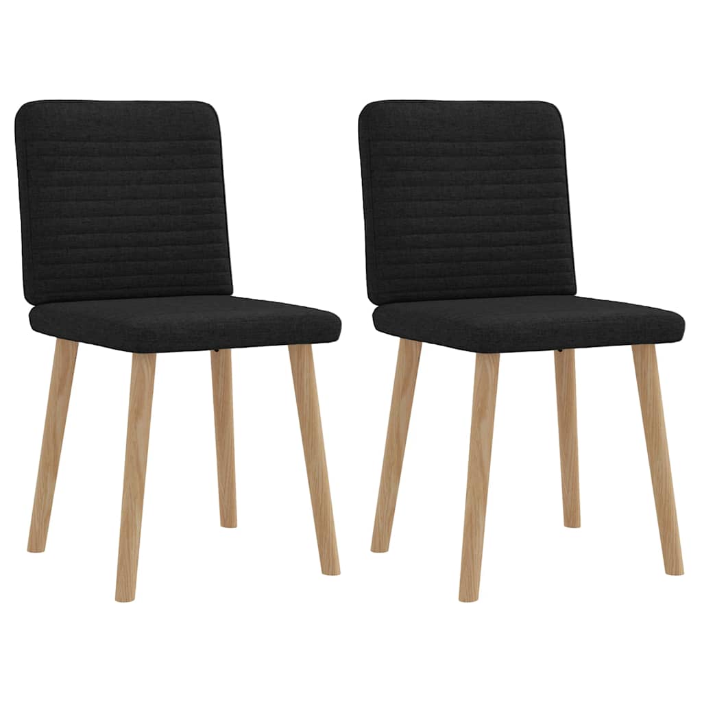 Dining chairs, 2 pcs, black, fabric