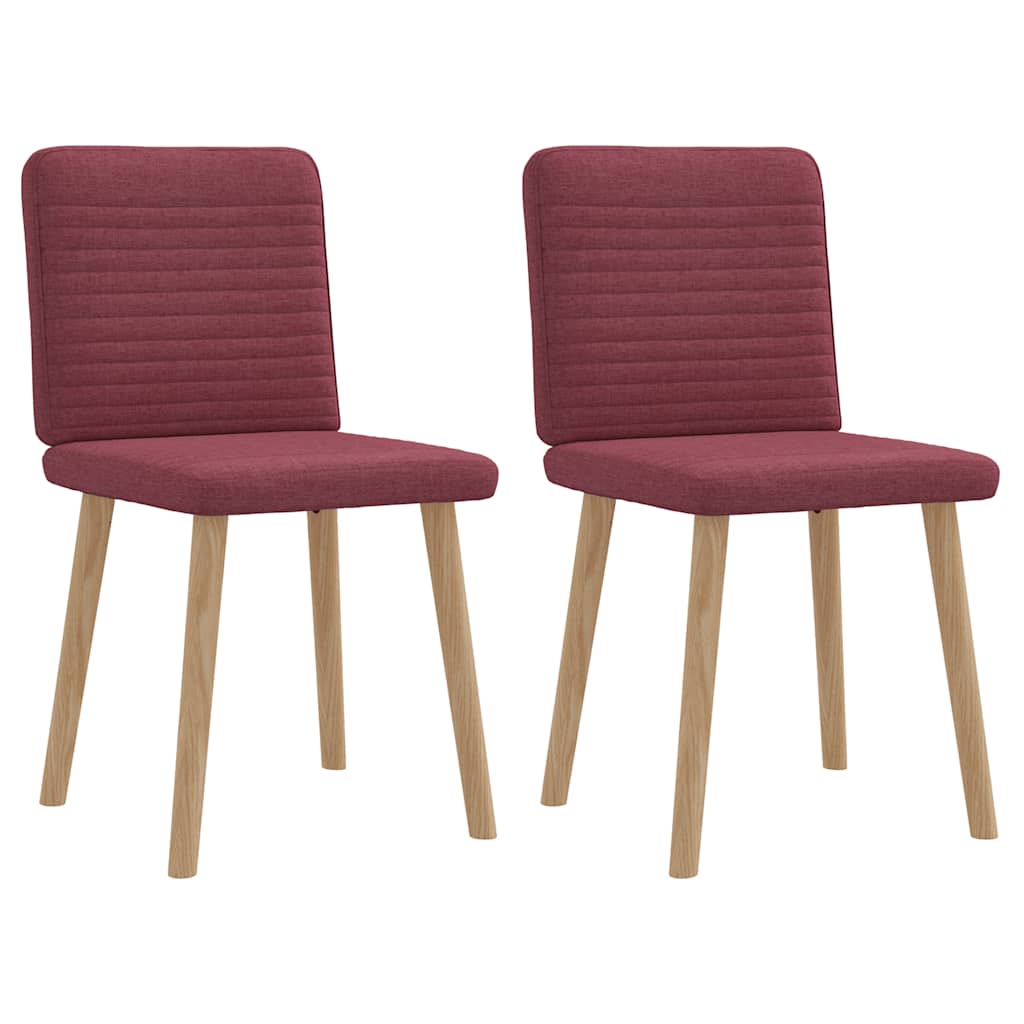 Dining chairs, 2 pcs., burgundy, fabric