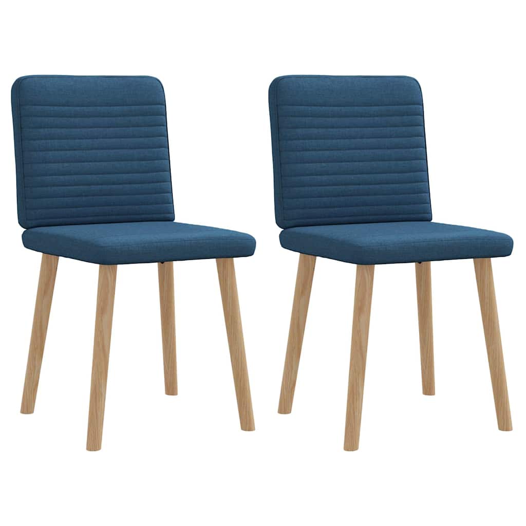 Dining chairs, 2 pcs., blue, fabric